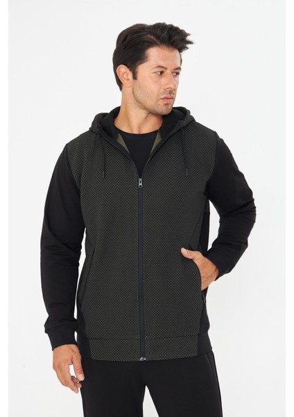 Erkek Tam Fermuarlı Kapüşonlu Eşofman Takımı Haki 5816-H fiyatları