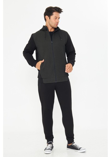 Erkek Tam Fermuarlı Kapüşonlu Eşofman Takımı Haki 5816-H modelleri