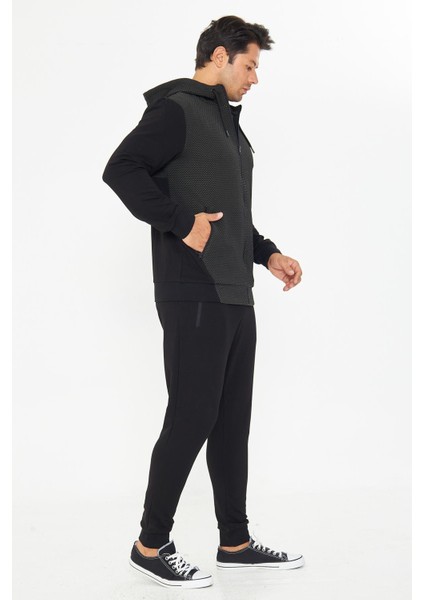 Erkek Tam Fermuarlı Kapüşonlu Eşofman Takımı Haki 5816-H fırsatları