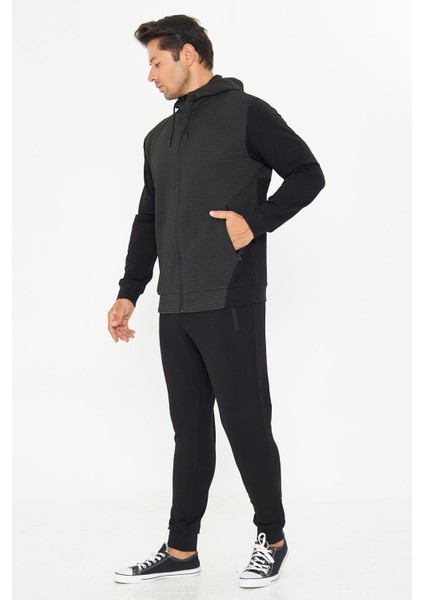 Erkek Tam Fermuarlı Kapüşonlu Eşofman Takımı Haki 5816-H indirimleri