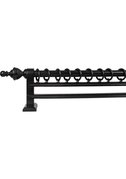 Boni Modern Rustik Ahşap Rustik Perde Askısı Çift Raylı