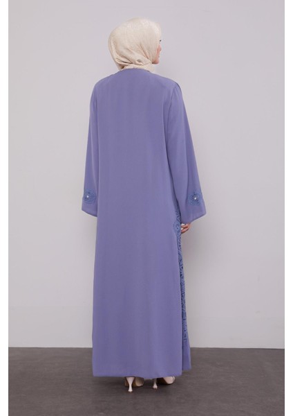 Mavi Dantel Detaylı Cepli Ferace fırsatları