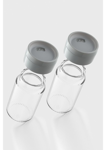 Dorian 105 ml Gri Kapaklı 2'li Cam Tuzluk Biberlik Seti 121006 modelleri