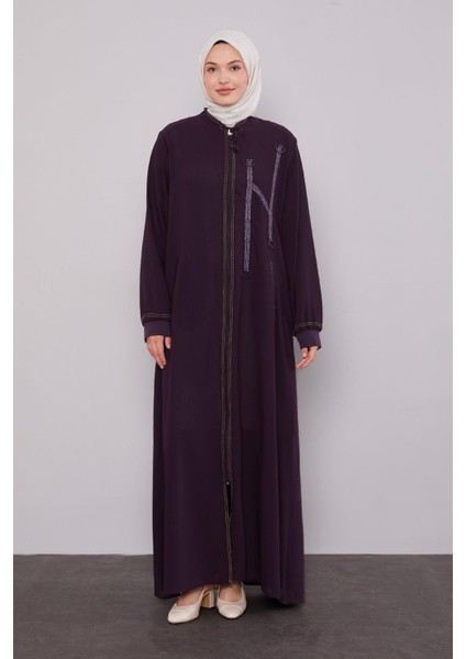 Mürdüm Şerit Detaylı Ferace