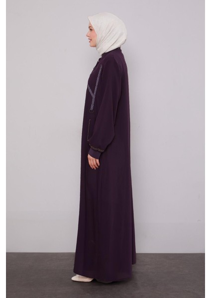 Mürdüm Şerit Detaylı Ferace fiyatları