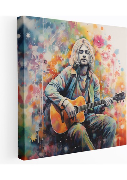 Kurt Cobain Suluboya Tarzı Kanvas Tablo - Desenler Duvar Sanatı Yaratıcılık