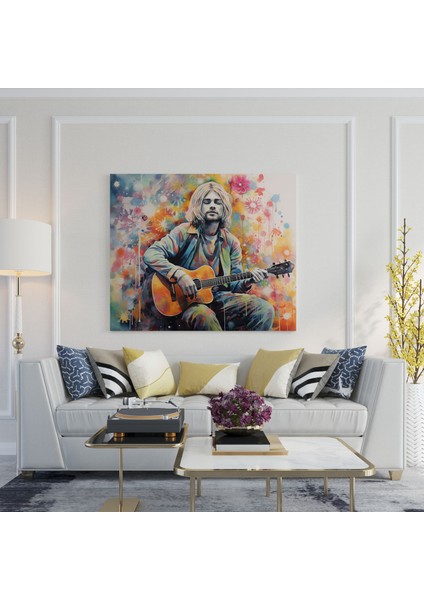 Kurt Cobain Suluboya Tarzı Kanvas Tablo - Desenler Duvar Sanatı Yaratıcılık modelleri