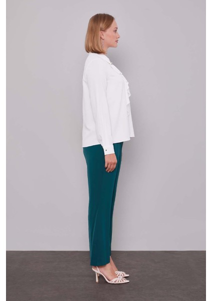 Yeşil Beli Lastikli Spor Pantolon modelleri