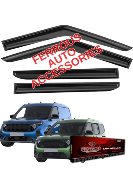 Ford Courier Ferrous Cam Rüzgarlığı 4lü Set 2023 ve Üstü