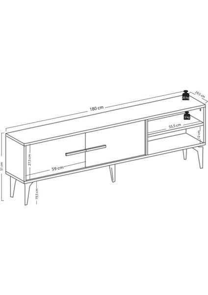 Sydney Tv Ünitesi Antrasit Ceviz fırsatları