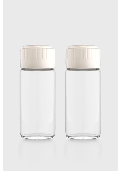 Hibrit 244 ml Bej Kapaklı 2'li Cam Baharatlık Seti 161005