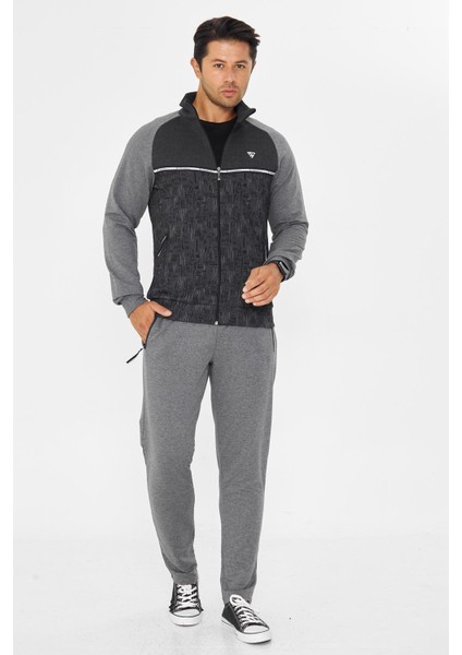 Erkek Tam Fermuarlı Eşofman Takımı Antrasit 5817-A