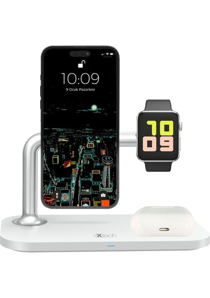 Ix-Hc3 15W 3'lü Magsafe Özellikli Manyetik Hızlı Şarj Standı indirimleri