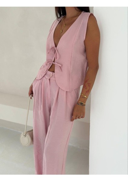 Dokuma Modal Kumaş Ikili Yelek-Pantolon Takım! fiyatları