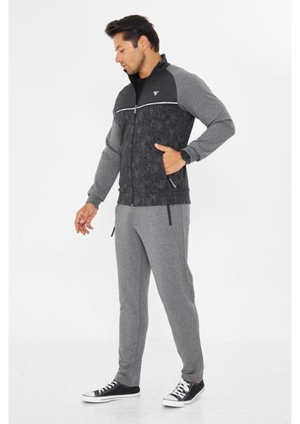 Erkek Tam Fermuarlı Eşofman Takımı Antrasit 5817-A fırsatları