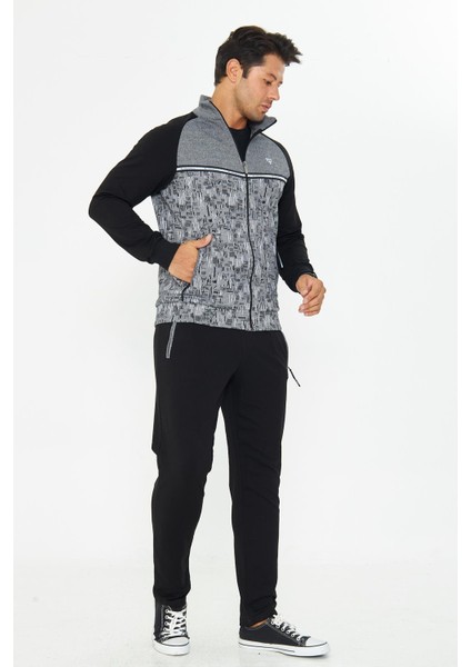 Erkek Tam Fermuarlı Eşofman Takımı Siyah 5817-S fırsatları