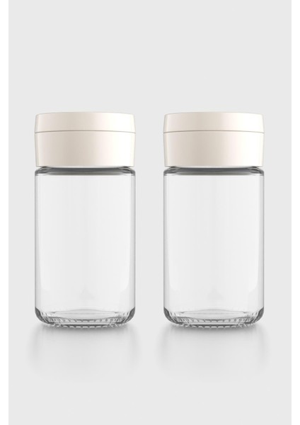 Dorian 105 ml Bej Kapaklı 2'li Cam Tuzluk Biberlik Seti 121006