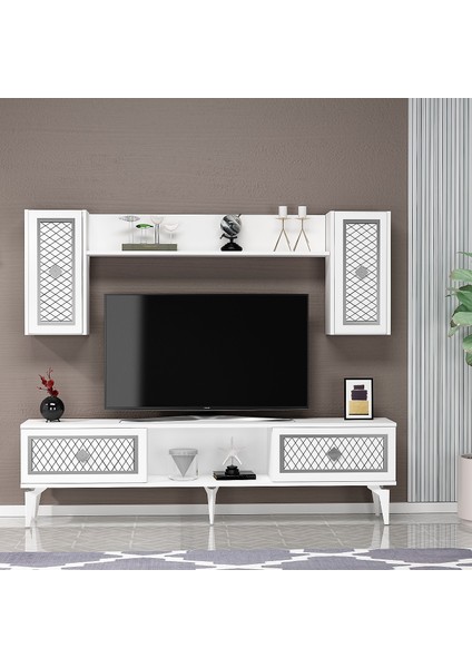 Herryct Tv Ünitesi Takımı Beyaz-Gümüş