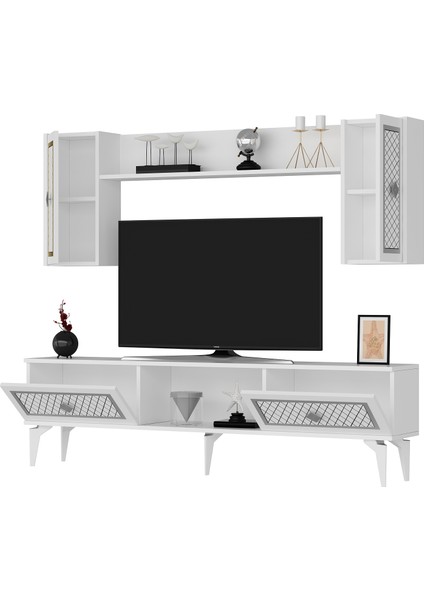 Herryct Tv Ünitesi Takımı Beyaz-Gümüş modelleri