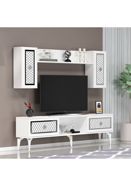Herryct Tv Ünitesi Takımı Beyaz-Gümüş indirimleri