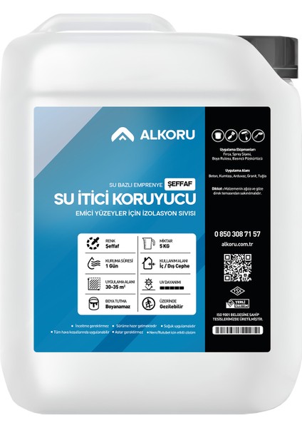 5 kg Şeffaf Emici Yüzeyler Için Su Itici ve Koruyucu malzeme