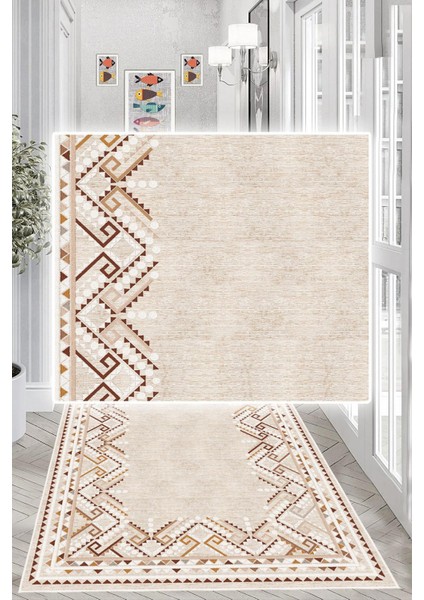 Dijital Baskılı Dekoratif Kilim Kaymaz Taban Yıkanabilir Yolluk Antre Hol Halısı Salon Halısı modelleri