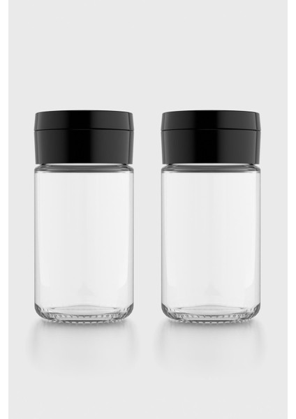 Dorian 105 ml Siyah Kapaklı 2'li Cam Tuzluk Biberlik Seti 121006