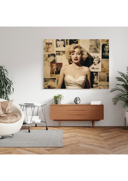 Marilyn Monroe Vintage Fotoğraf Koleksiyonu Kanvas Tablo - Marilyn Monroe Duvar Sanatı Güzellik modelleri