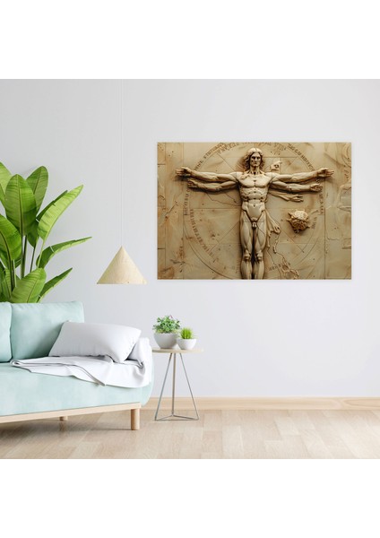 Leonardo Da Vinci Vitruvian Man Duvar Dekorasyonu - Kanvas Tablo Ev Dekorasyonu fiyatları
