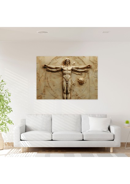 Leonardo Da Vinci Vitruvian Man Duvar Dekorasyonu - Kanvas Tablo Ev Dekorasyonu modelleri