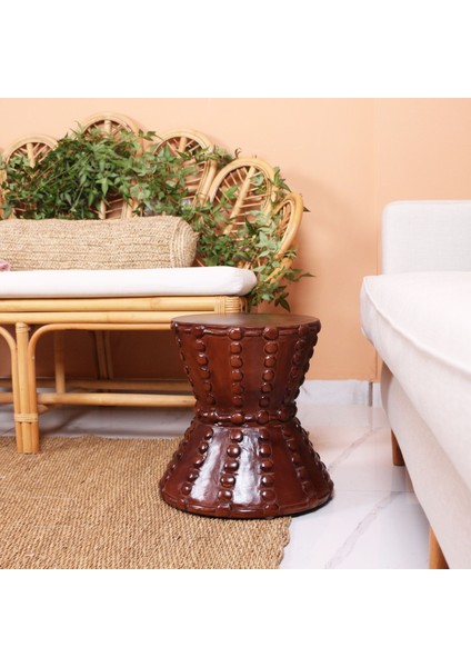 Mylamp Elegance El Yapımı - Carvıng Mungur Sehpa 38X40 cm