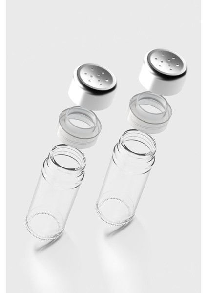 Voca 112 ml Metal Kapaklı 2'li Cam Tuzluk Biberlik Seti 121011 modelleri