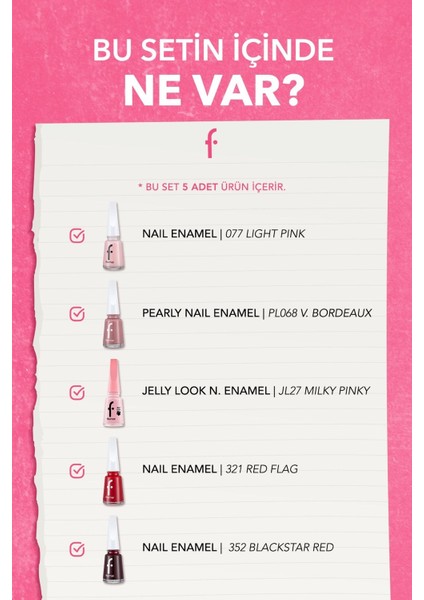 Pastel Canlı Oje Set- Parlak ve Uzun Süre Kalıcı 13 ml
