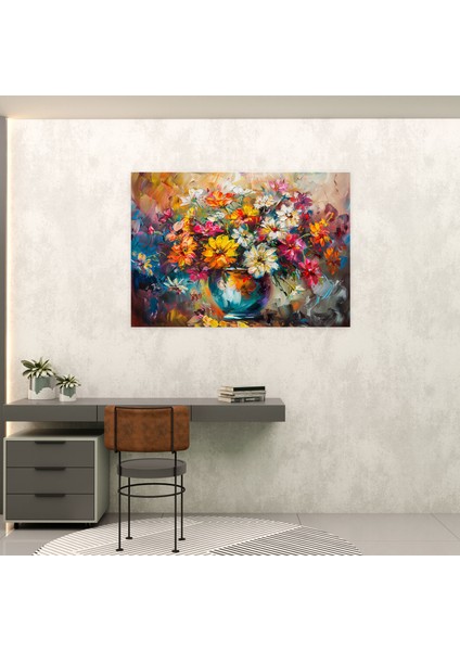 Leonid Afremov Vazo Içinde Çiçekler Kanvas Tablo - Duvar Sanatı Duvar Dekorasyonu fiyatları