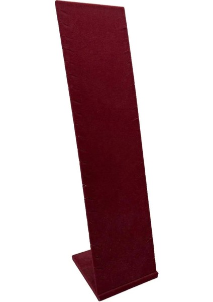 Moscow Model Süet Kumaş Bordo Renk 40/10 cm Ayaklı Takı Sergileme Standı fiyatları