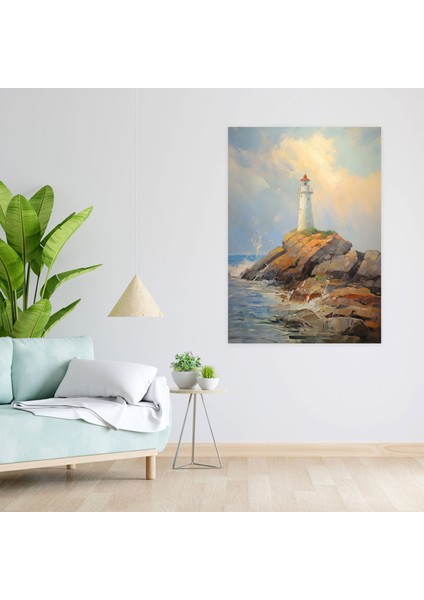 Deniz Feneri Kanvas Tablo - Izlenimci Manzara Resmi Duvar Sanatı fiyatları