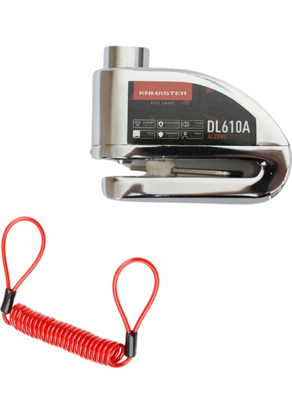 DL610A Alarmlı Disk Kilidi | 10 mm Çelik Pim | Hatırlatma Kablosu ve Taşıma Çantası | Silver modelleri