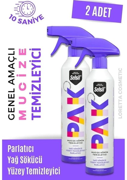 Pak 500 ml X2 Mucize Köpük Temizleyici Sprey,yüzey Temizleyici