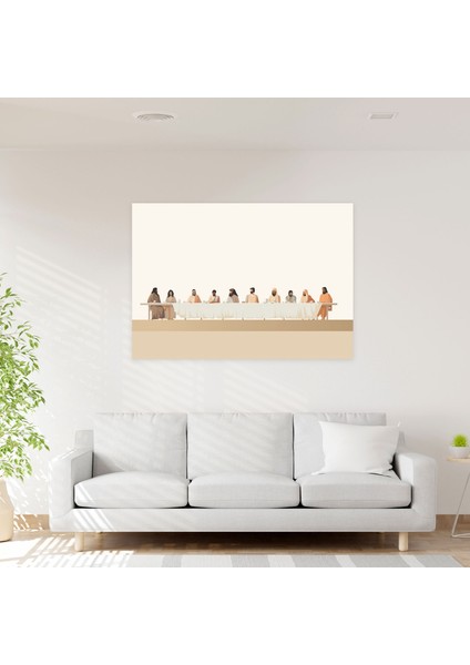 Isa'nın Son Akşam Yemeği Duvar Sanatı - Minimalist Illüstrasyon Kutsal Sanat Kanvas Tablo fiyatları