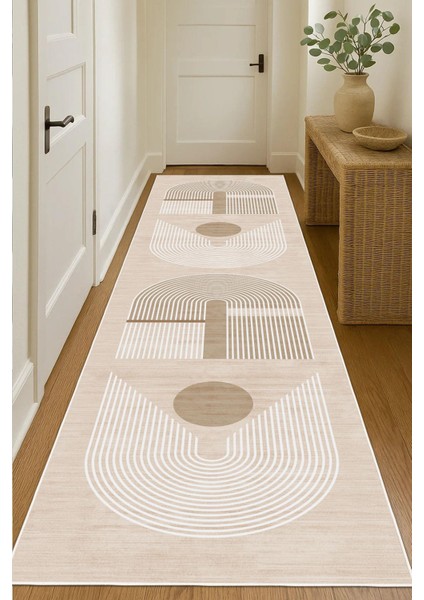 Dijital Baskılı Modern Desen Dekoratif Kaymaz Taban Yıkanabilir Yolluk Antre Hol Halısı Salon Halısı