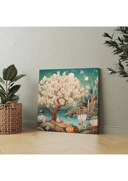 Masalsı Desenli Magnolia Duvar Dekorasyonu: Magnolia Duvar Dekorasyonu Kanvas Tablo Kanvas Duvar Sanatı modelleri