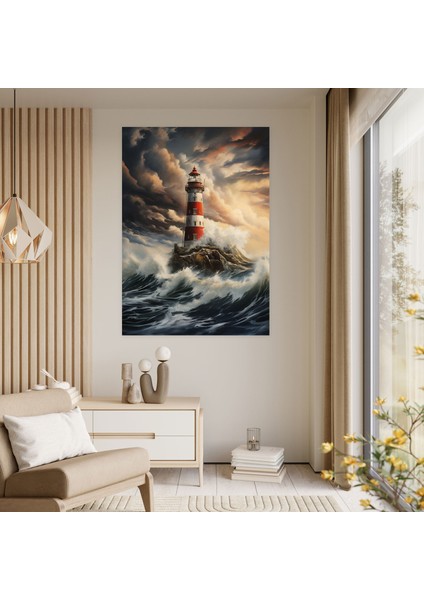 Deniz Feneri Kanvas Tablo - Majestik Deniz Feneri Tuval Duvar Sanatı Detaylara Önem Veren Tasarım fiyatları