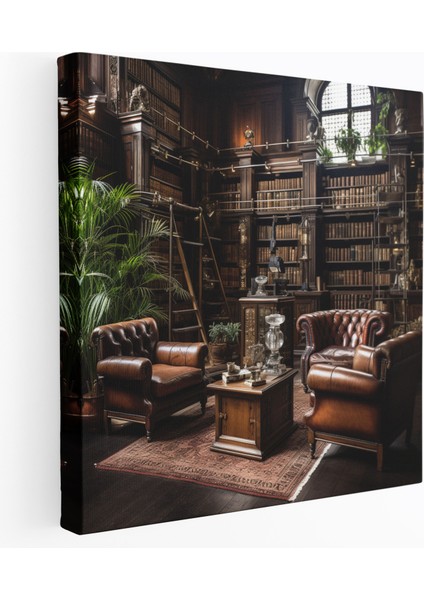 Eski Hukuk Kütüphanesi Kanvas Tablo - Hukuk Duvar Sanatı Duvar Dekorasyonu