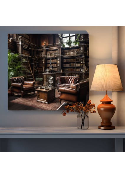 Eski Hukuk Kütüphanesi Kanvas Tablo - Hukuk Duvar Sanatı Duvar Dekorasyonu fiyatları