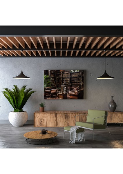 Eski Hukuk Kütüphanesi Kanvas Tablo - Hukuk Duvar Sanatı Duvar Dekorasyonu modelleri