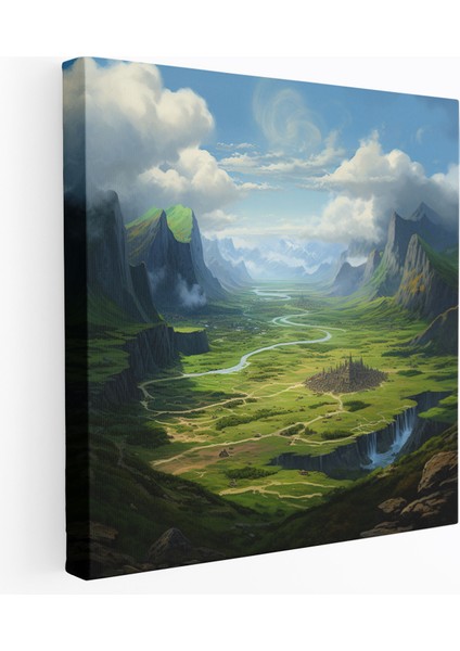 Orta Dünya Kanvas Tablo: Muhteşem Dağlar - Orta Dünya Ev Dekorasyonu Duvar Dekorasyonu Kanvas Tablo