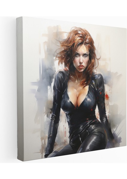 Kara Örümcek Suluboya Tablo Kanvas Tablo Baskı