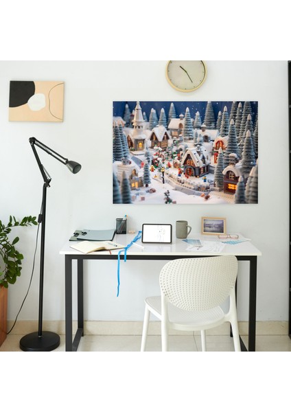 LEGO Kış Köyü Kanvas Tablo - LEGO Bayram Süsleri Duvar Sanatı Ev Dekorasyonu fiyatları