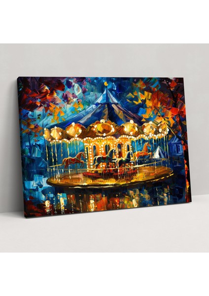 Leonid Afremov Duvar Sanatı Atlıkarınca Kanvas Tablo - Ev Dekorasyonu Için Leonid Afremov Kanvas Tablo Duvar Sanatı