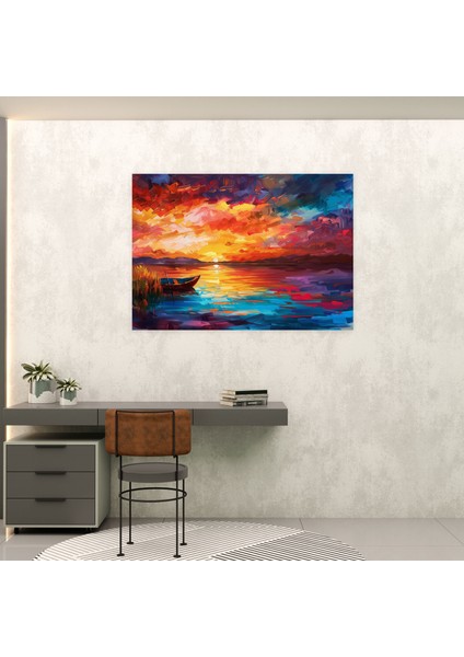 Göl Kenarı Gün Batımı Leonid Afremov Kanvas Tablo - Leonid Afremov Ev Dekorasyonu Duvar Sanatı fiyatları